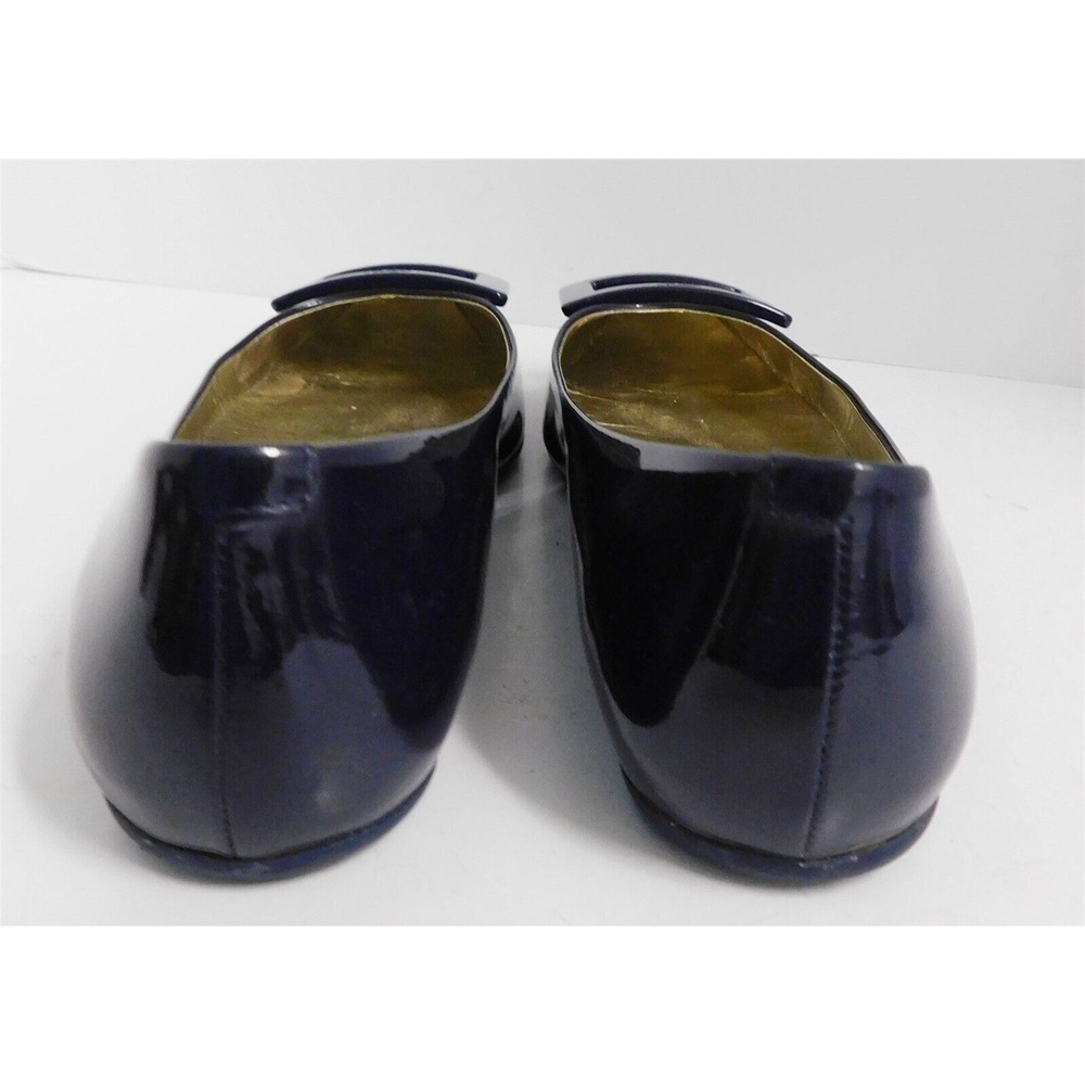 Roger Vivier Paris Navy Blue Patent leather Buckle Ballet Falts Italy 37.5 - Picture 6 of 7